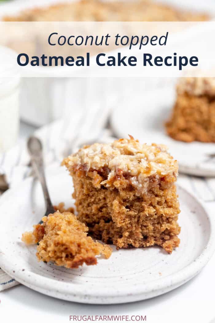 oatmeal cake recipe with coconut and pecan topping