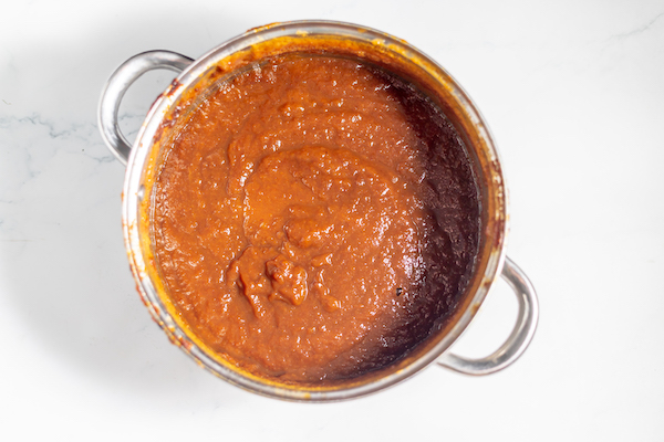peach butter after it's been cooked down