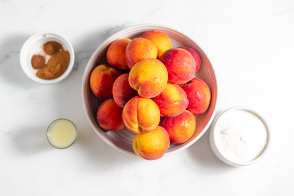 ingredients to make peach butter