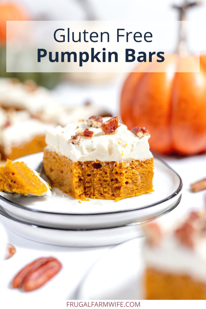 gluten free pumpkin bars served on plates