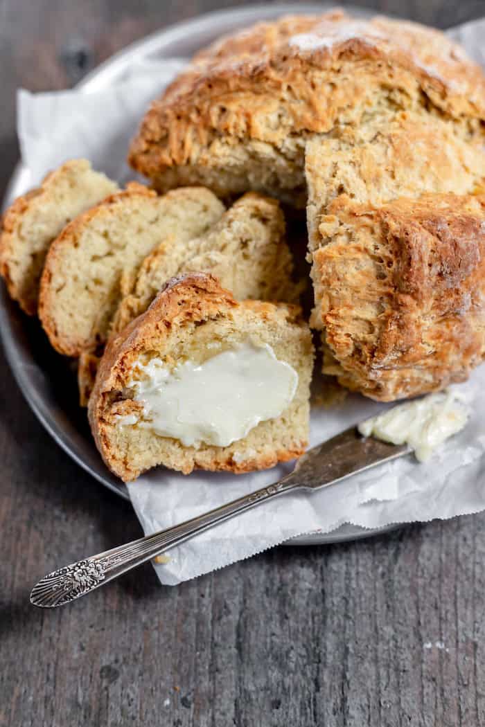 Irish soda bread with butter