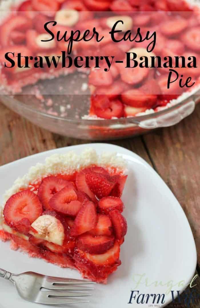 This no-bake easy strawberry banana pie is so simple it's hard to believe. Such a yummy cold summer treat!