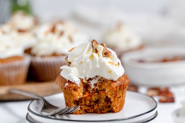 carrot cupcakes made with gluten free flour