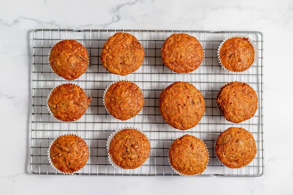 cupcakes cooling on wire rack
