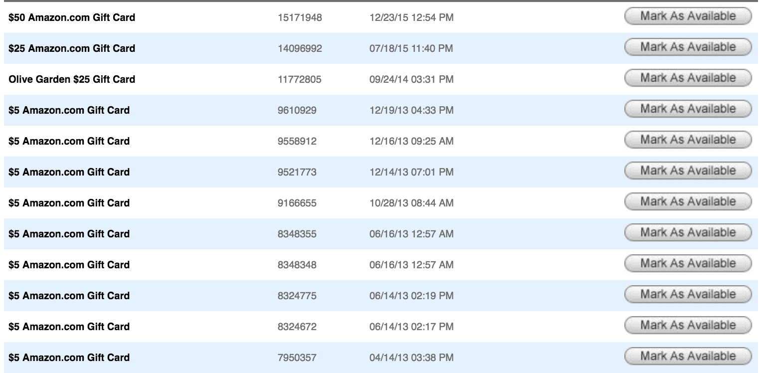 Image shows a screenshot of earnings from Swagbucks.