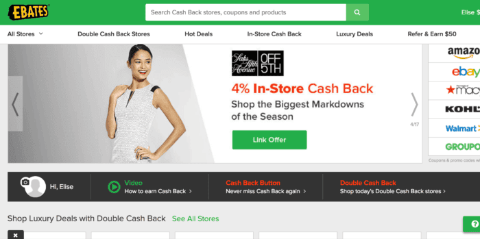 Image shows a screenshot of eBates website