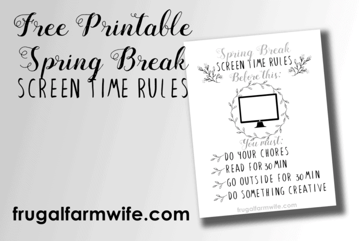 Image shows a printable screen time sheet