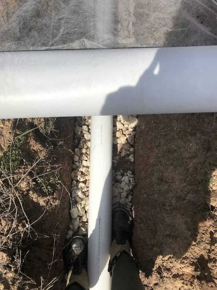covering septic pipe