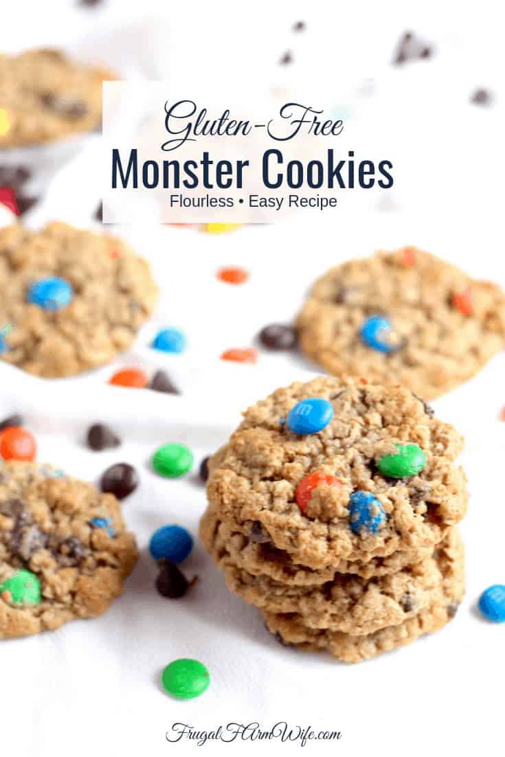 These flourless gluten-free monster cookies hit the spot when you're craving an indulgent afternoon snack!