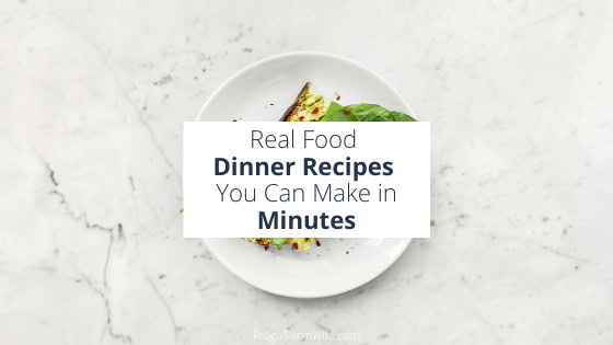 Real food dinners that take only minutes to make!