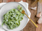 spinach pasta on a plate