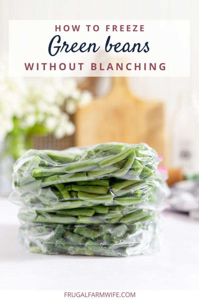 stack of baggies full of green beans