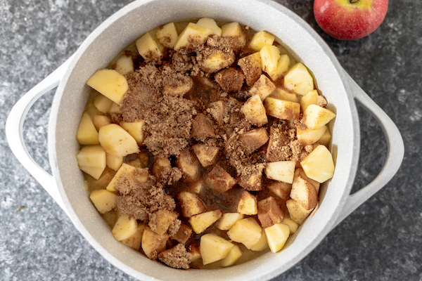 sliced apples with spices