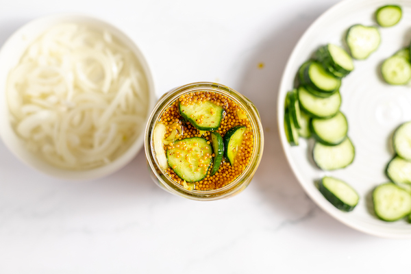 Freshly made pickles