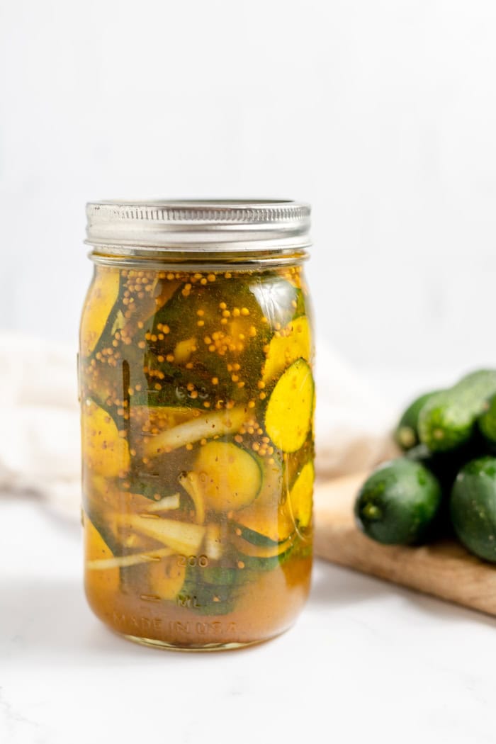 pickles in a jar with lid