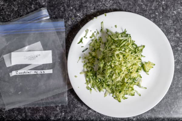 shredded zucchini on a plate