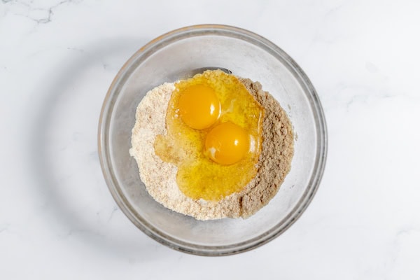 eggs and flour mix in a bowl