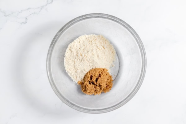 coconut flour and brown sugar in a bowl