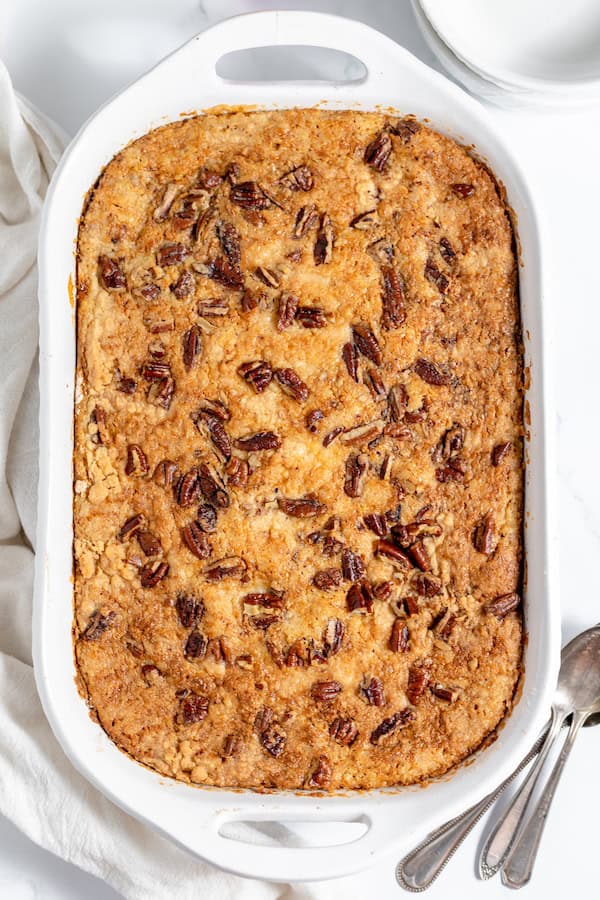 baked pumpkin dump cake recipe to serve