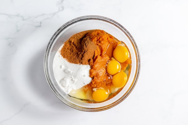 pumpkin and other ingredients in a bowl