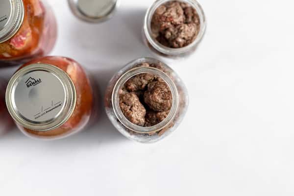ground deer in canning jars