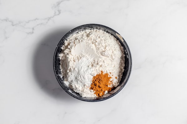 dry ingredients for apple bread in a bowl