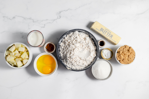 ingredients for making apple cinnamon bread