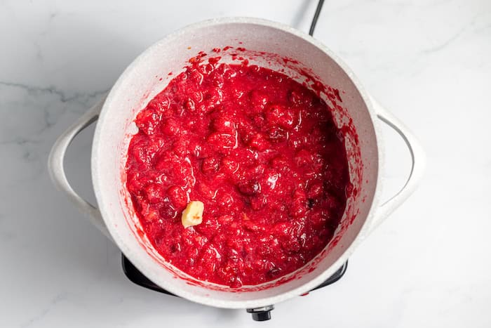 using butter in jam making to reduce foam