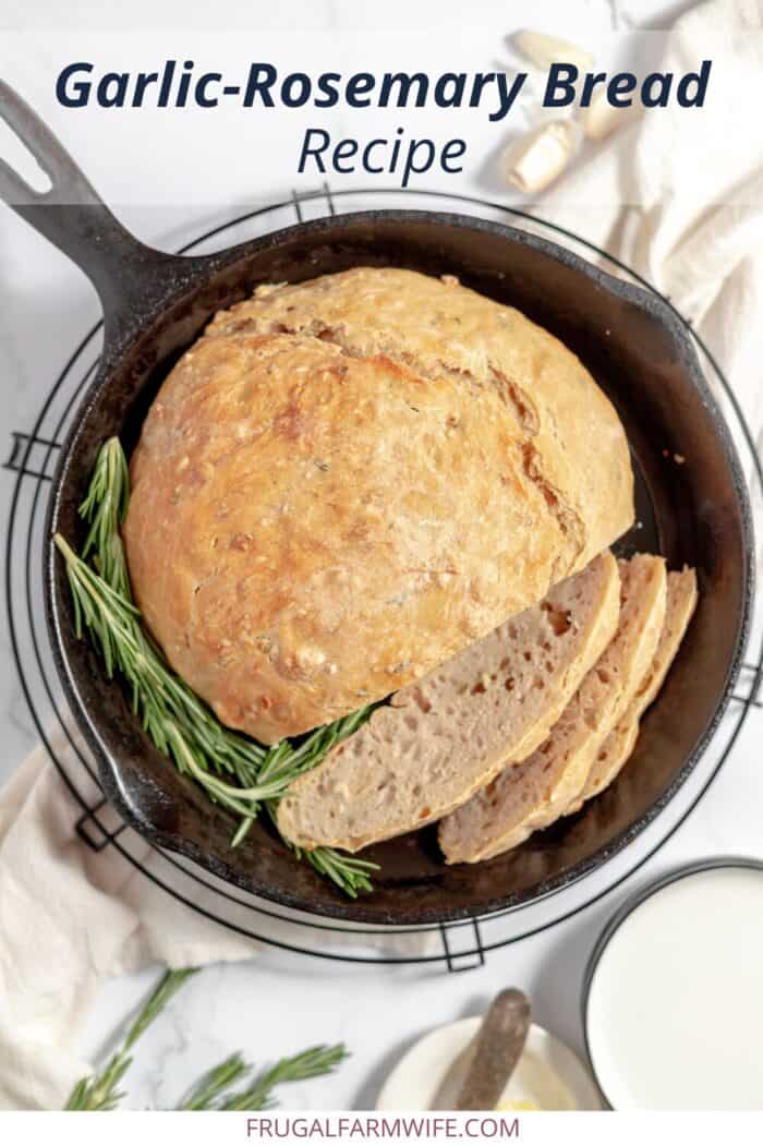 No-knead garlic rosemary bread recipe