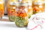 jars of home-canned split pea soup