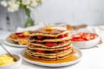 stack of sourdough pancakes ready to serve