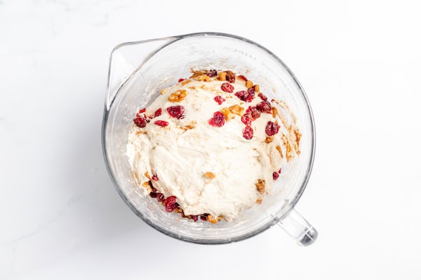 sourdough bread dough that has cranberries and walnuts folded in