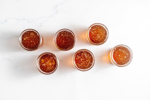 jars filled with dandelion jelly