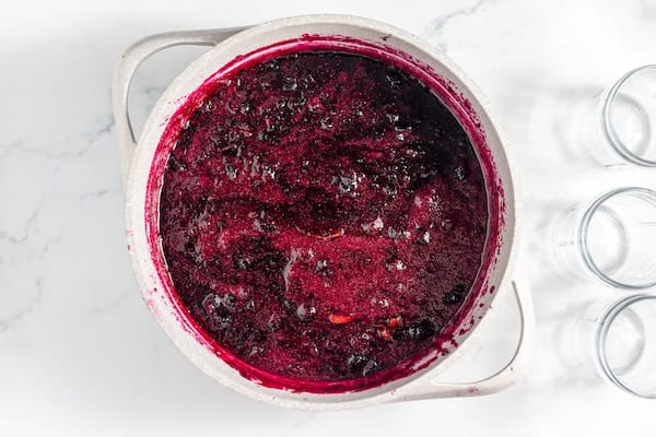 foam skimming from top of hot jam