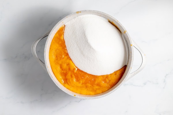 sugar added to jam mixture