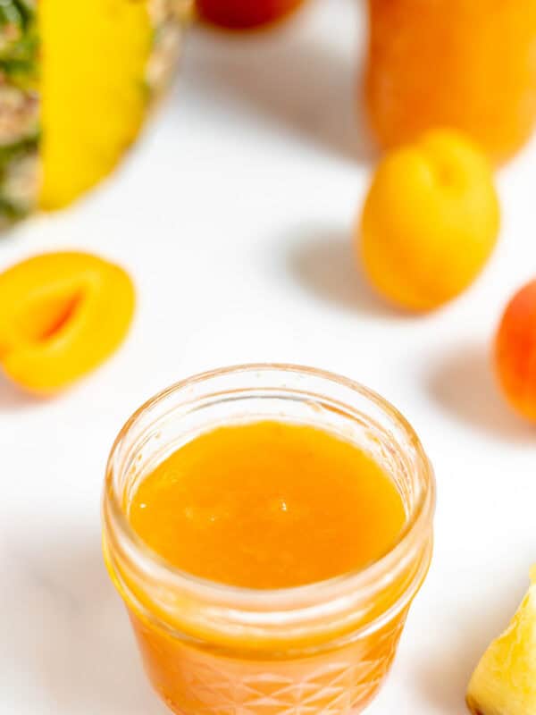 apricot pineapple jam in a jar