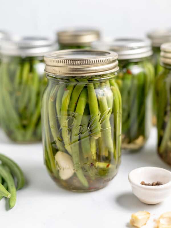 jars of canned dilled beans
