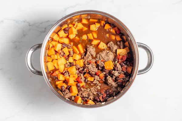 sweet potatoes added to chili