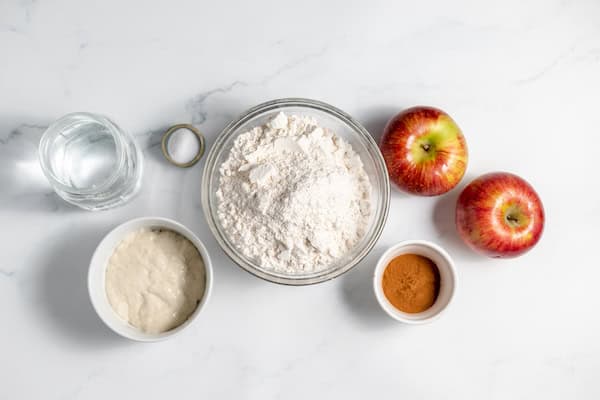ingredients for making apple cinnamon sourdough bread