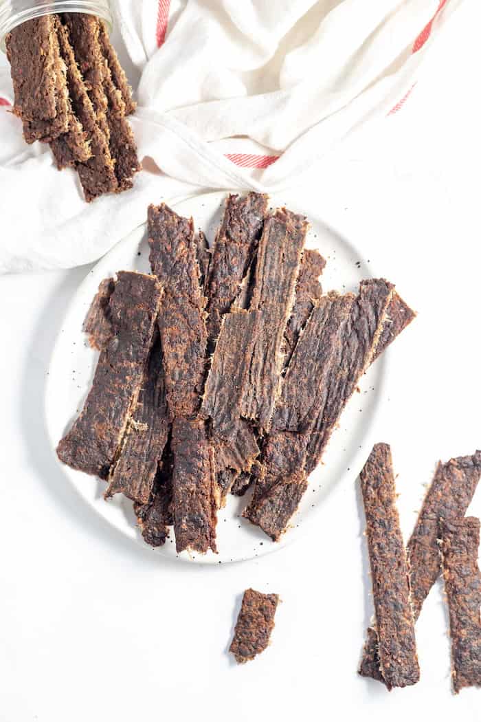 elk jerky on a plate