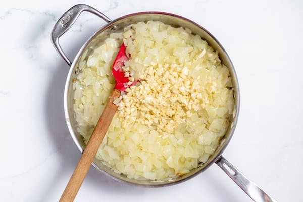 garlic and onions in skillet