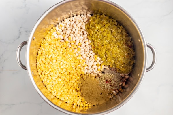 ingredients for green chili in pot