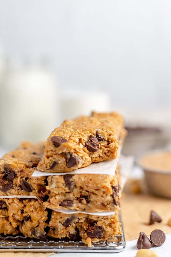 stack of peanut butter oatmeal bars