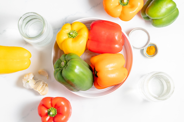 ingredients for pickling sweet peppers