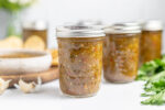 jars of homemade canned salsa verde