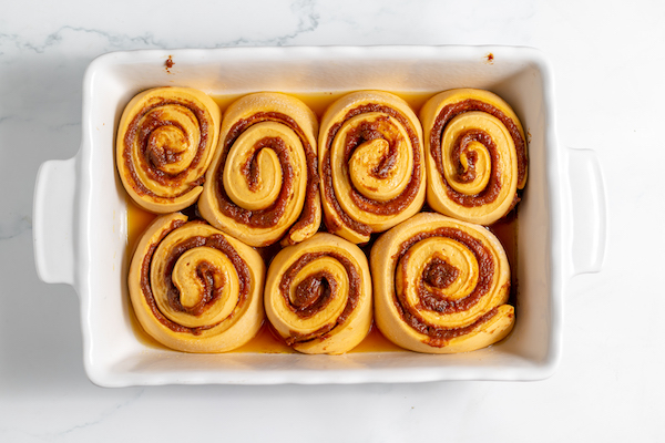 sourdough pumpkin cinnamon rolls ready to bake