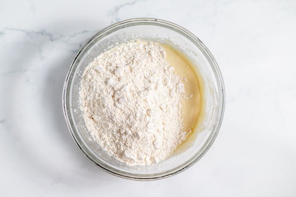 flour added to butter mixture